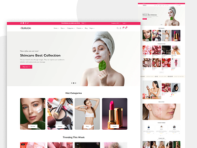 Health & Beauty website beauty hacks beauty routine beauty tips beauty trends cosmetic products fashion haircare html logo makeup minimal natural beauty self care shopify skincare ui uidesign uiux