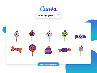 Canva Set - Halloween Candy 3d branding canva canva illustration design elegant graphic design halloween illustration template