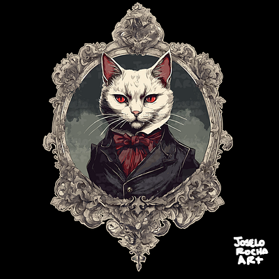 Halloween Cat, Vampire Cat portrait