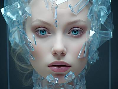 If Diamond was a Human ai art beauty blue eyes design diamond girl graphic design illustration midjourney woman