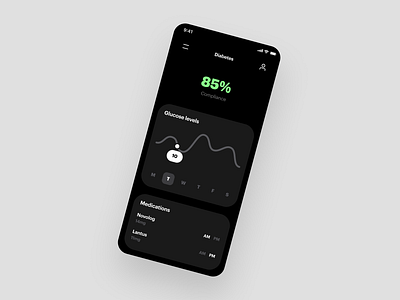 Health and diabetes management app app data health ios mobile ui