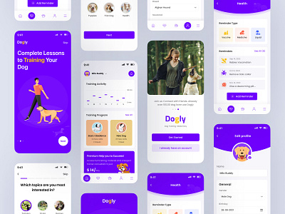 Puppy & Dog Training Mobile App app design appdesign clean design dog training app dog training mobile app mobile app mobile app design mobileapp modern design pet app pet care pet store pet training app pupp store app puppy care app puppy training app saiful islam training app ui design uxui design