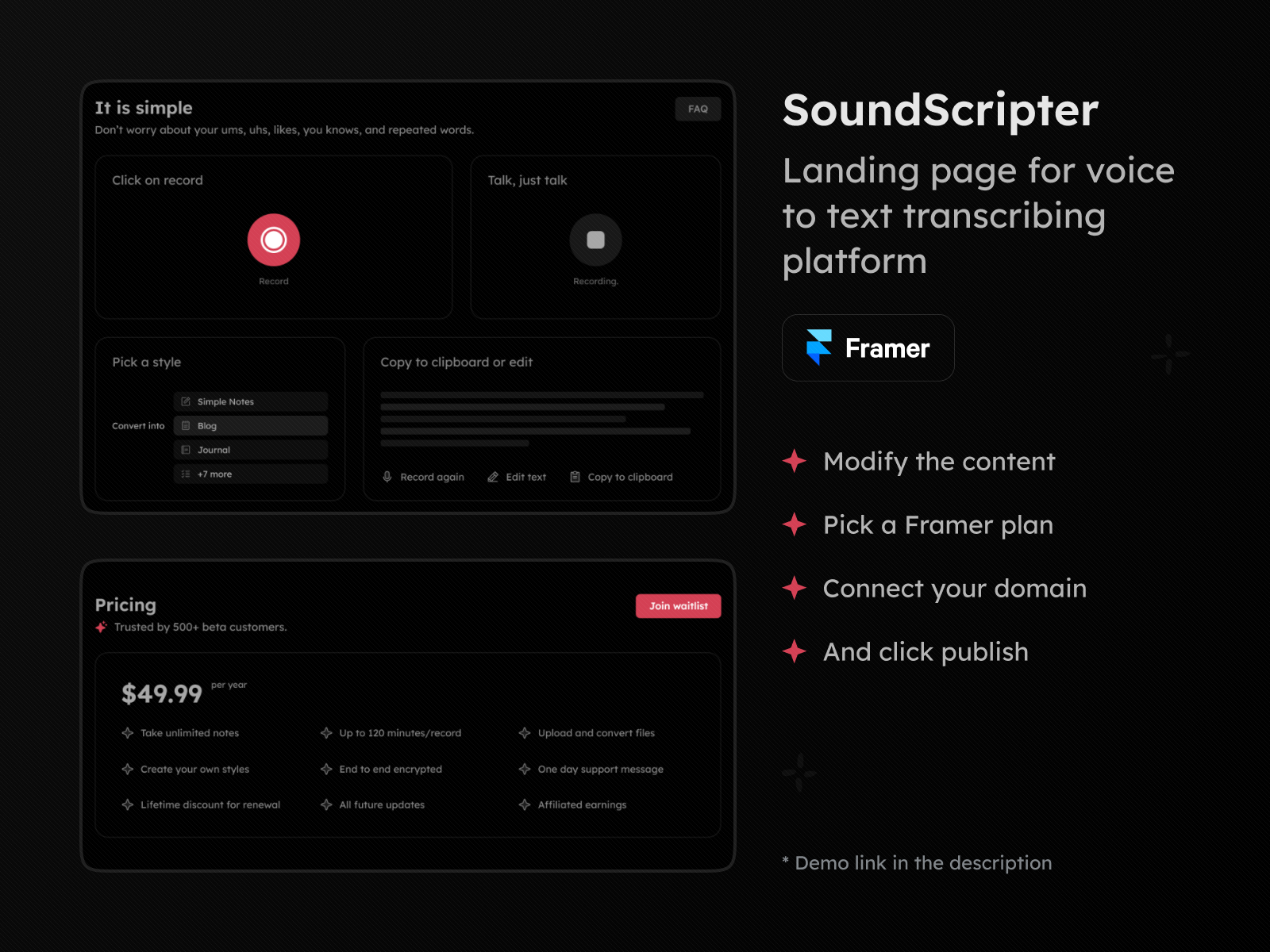 SoundScripter voice to text transcribing platform by R on Dribbble