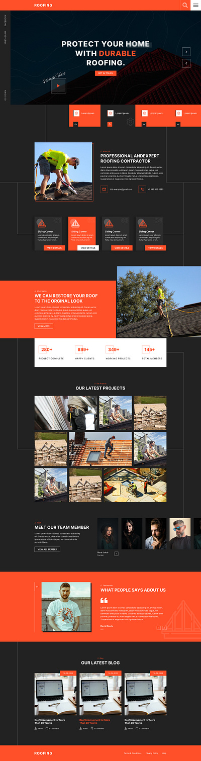 Roofing Website Design, Roof Service Website Design roofer design roofing design roofing service web design roofing templates roofing website design roofing website theme web design