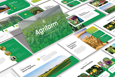 Agrifram - Agriculture Presentation Template agriculture branding design google slide graphic design illustration keynote logo powerpoint ppt pptx presentation template typography ui ux vector