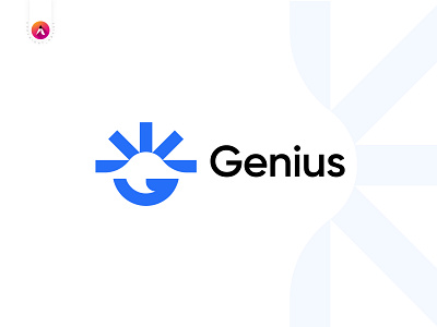 Genius @rtist artist brand mark branding education g genius icon logo logo designer mark minimalist logos modern logo solar startup sun symbol top