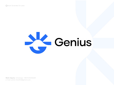 Genius @rtist artist brand mark branding education g genius icon logo logo designer mark minimalist logos modern logo solar startup sun symbol top