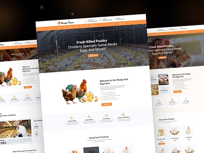 Organic Poultry Farm Landing Page agriculture design factory farm farming hen farm landing page poultry farm ui user interface web design website design