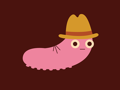 Fashionable Grub bug bug illustration cute grub hat illustration vector worm