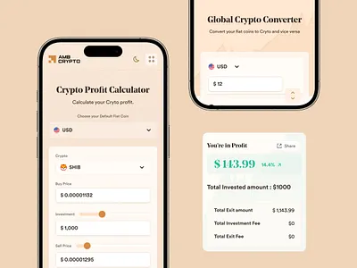 Crypto Profit Calculator calculator crypto design typography uiux