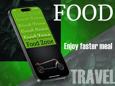Mockup App Design app background design food green iphone leaf mobile mockup on boarding screen prototype scooter splash screen tennis ball color travel ui user experience user interface ux zone
