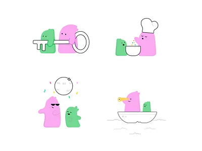 Spot illustrations characters cute design illustration vector