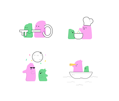Spot illustrations characters cute design illustration vector