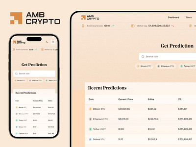 Crypto Predictions Landing Page crypto landing page ui ux