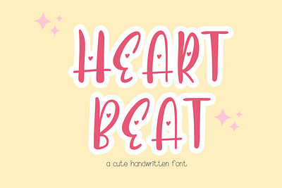 Heart beat : a cute handwritten font cute fonts decorate font display font font hand writing font handwritten font kids font