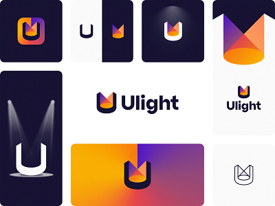 Ulight - Logo Design beam branding concert freelance logo design freelance logo designer gradient icon letter u light lights logo logo design logo designer minimal stage u
