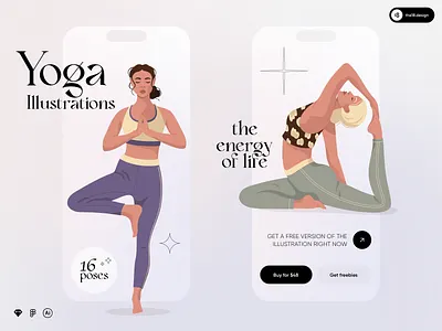 Yoga & Meditation Illustrations app clean clean ui illustration meditation meditation illustrations minimalism the18.design the18design ui uidesign yoga yoga asana yoga character yoga download yoga illustration yoga illustrations yoga image yoga picture yoga vector