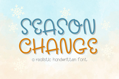 Season change : a realistic handwritten font cute fonts decorate font display font font hand writing font handwritten font kids font realistic font