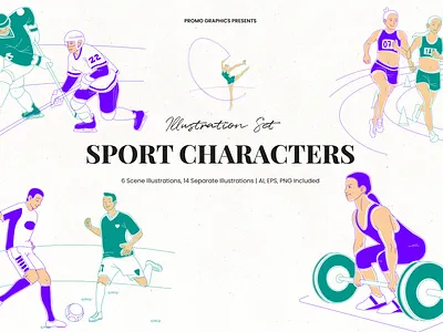 Sport Characters branding characters cover design design digital design graphic design illustration illustrations packaging design poster design print design product design sport textile design