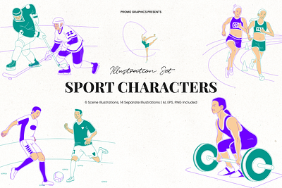 Sport Characters branding characters cover design design digital design graphic design illustration illustrations packaging design poster design print design product design sport textile design