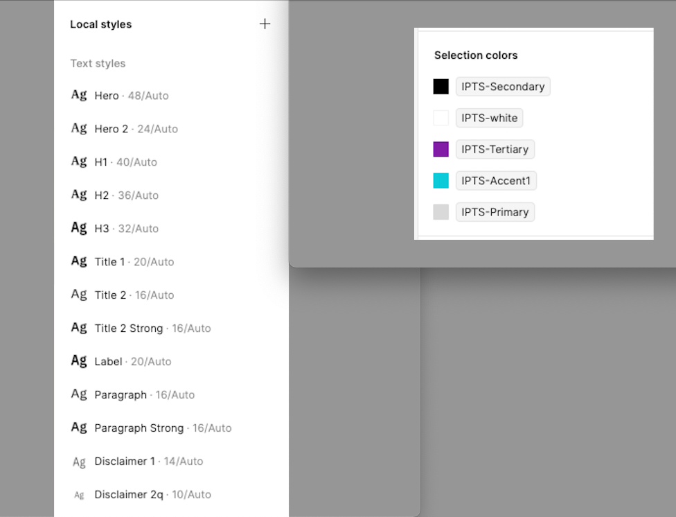 ITPS Text Styles and Color variables