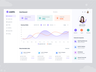Job Finder Dashboard application clean dashboard dashboard design finder job job application job board job finder job finder dashboard job listing job platform job portal job search job seeker typography ui ui design ux