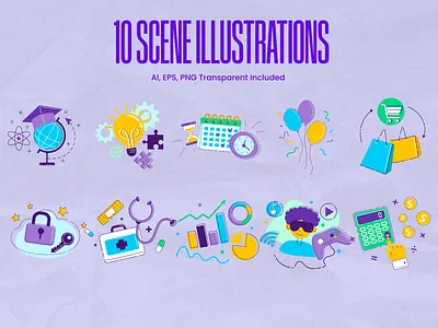 Multipurpose Website Illustration Kit branding graphic design illustrations multipurpose poster design print design product design scene illustrations shopping social medis design textile design ui ux website wevbdesign woo commerce