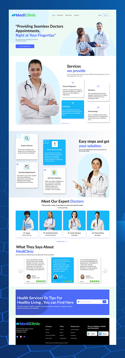 DOCTOR APPOINTMENT SCHEDULING WEBSITE PAGE