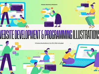 Website Development Programming Illustrations branding character creative design design development digital design flat flat design flat illustrations graphic design illustration illustrations packaging design poster design print design product design programminng textile design webdesign website