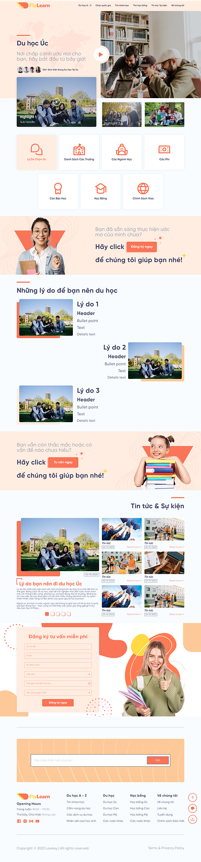 FlyLearn UI design ideal school uxui website
