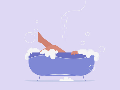 Taking a bath bathroomart bathtime bathtubart characterillustration digitalart flatdesign illustrationart illustrationinspiration illustrationoftheday relaxation selfcare simplepleasures