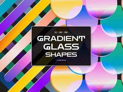 Gradient Glass Shapes Compositions abstraction background branding compositions cover design glass gradient graphic design neon packaging design poster design print design product design shapes social media design textile design webdesign