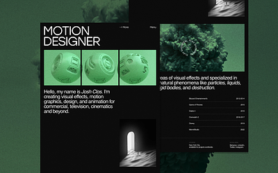 Landing page for motion designer animation branding design graphic design landing page logo motion graphics ui uiux uiux design web design web production