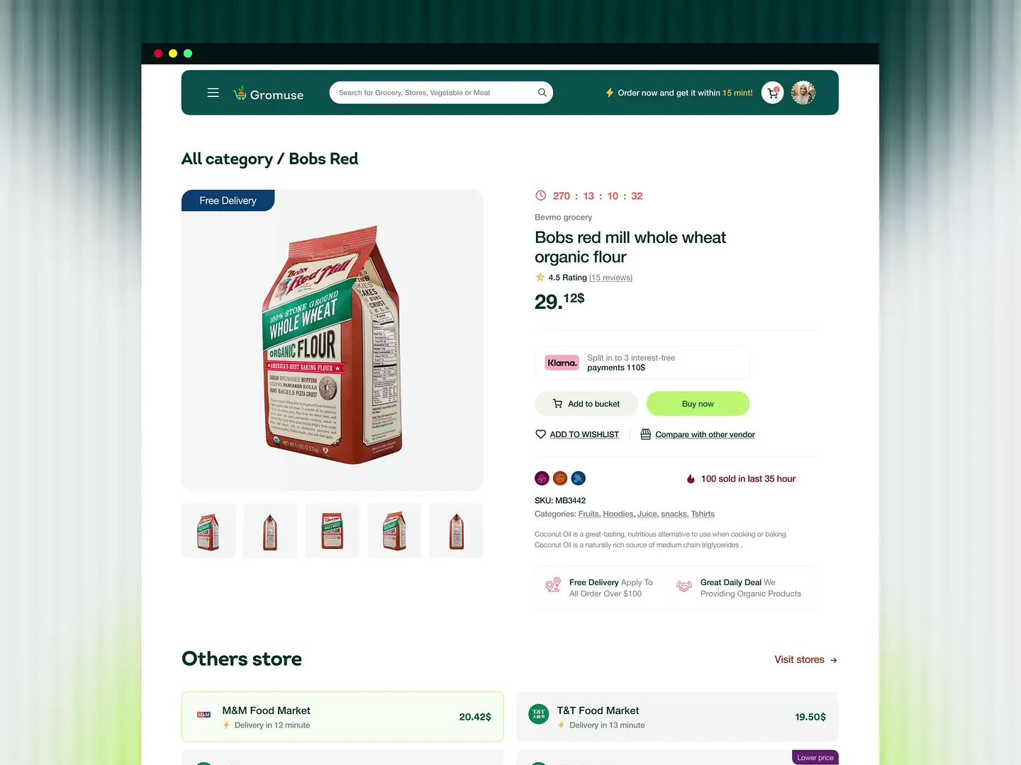 Optimized Ecommerce Product Page for Grocery Shopping