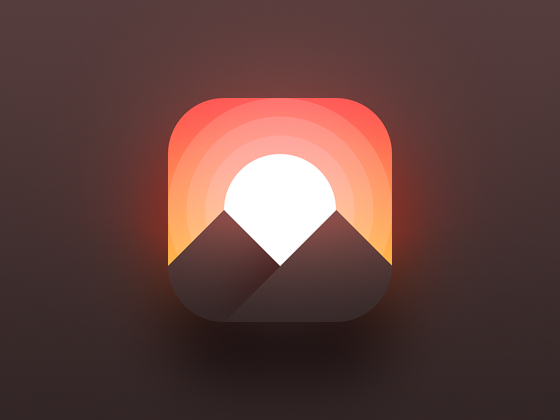 Figmage App Icon app icon creative tools figma plugin icon illustration image image icon logo media minimalist mountains pixelmator placeholder sun sunset ui unity plugin unity3d