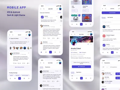 Social Media Platform - Mobile App UI blockchain community crypto design system ios light theme mobile app mobile ui nfts product design profile page social media ui design