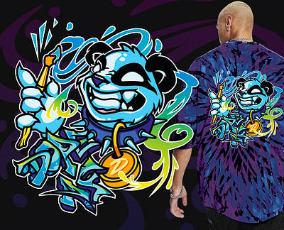 Dope Panda t-shirt design apparel branding cannabis character design gaming graphic design illustration logo vector
