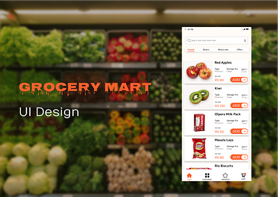 Grocery Mart UI Design graphic design grocery app grocery mart items page mockup ui