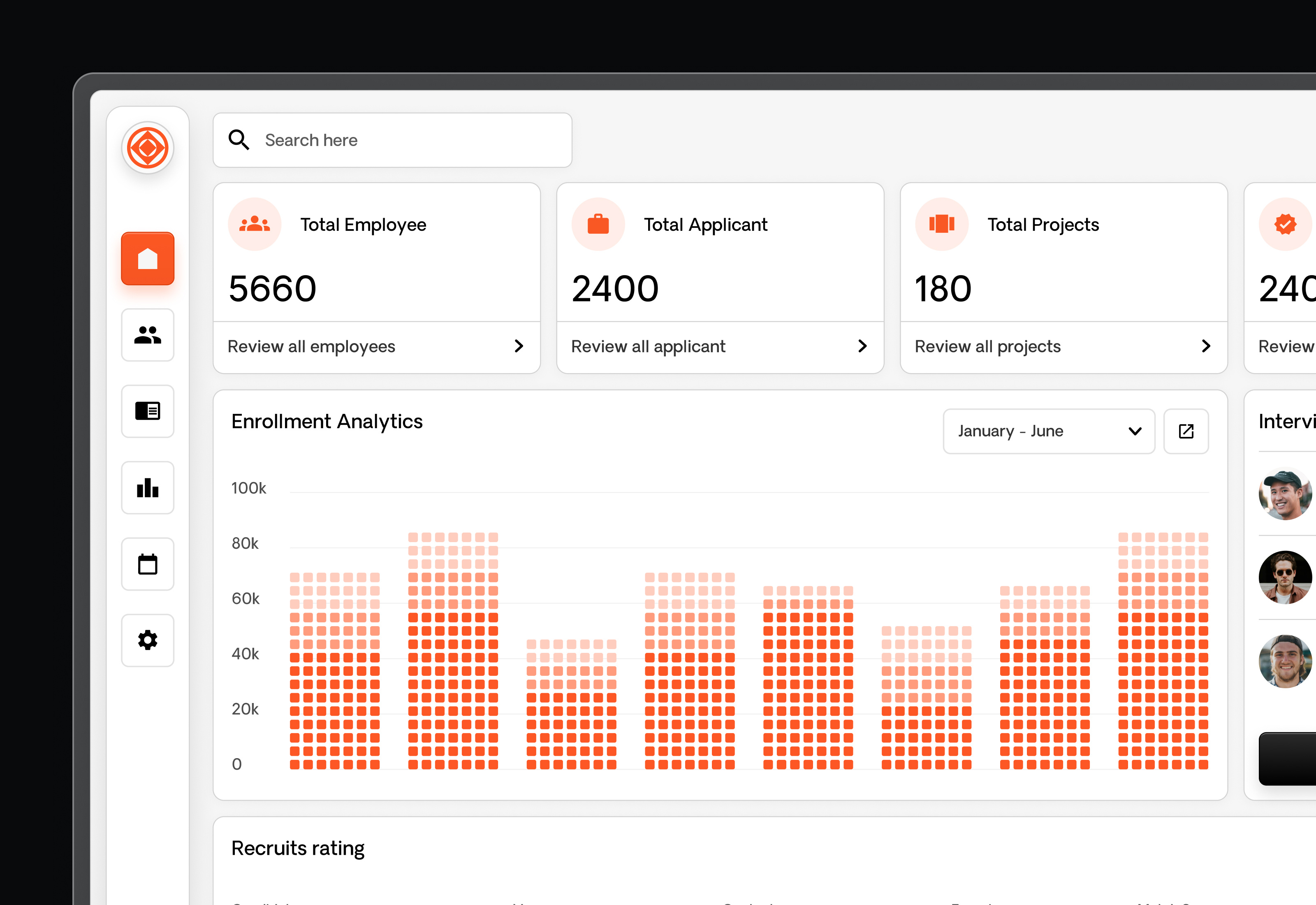 HR Platform | Dashboard Screen branding dashboard hr logo platform ui ux