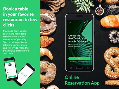 Restaurant Reservation App / UX/UI design app branding design logo typography ui ux