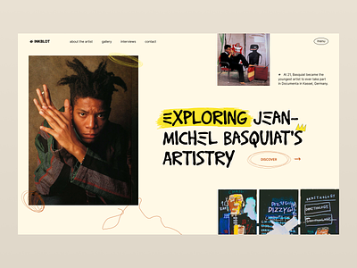 Jean-Michel Basquiat - shot 1 graphic design jeanmichelbasquiqt typography ui weblayouts yellowdesign