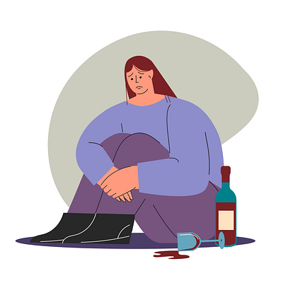 Alcoholism problem abuse bad habit design illustration lifestyle people problem psychological vector