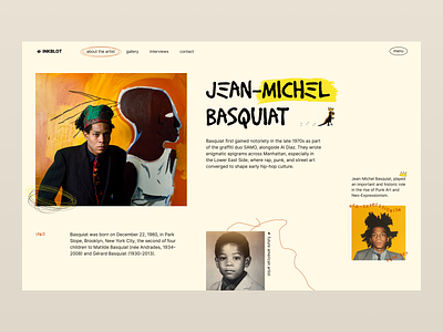 Jean-Michel Basquiat - shot 3 design graphic design motion graphics orangecolor typography ui ux webdesign yellowcolor