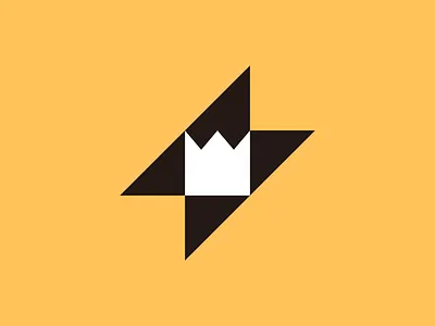 Bolt Crown bolt branding crown energy fast flash king lightning logo mark negative space queen royalty spark speed