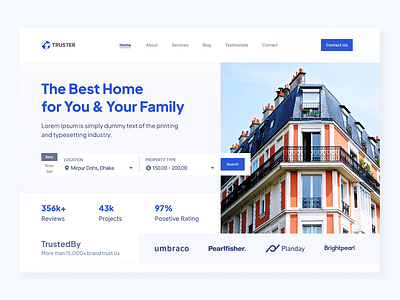 Real Estate Web Page Design - Hero Section Design app design product desi product design real estate realestate ui ui design uiux ux design web uiux website design