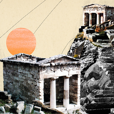 #Magtober Challenge graphic design greek halftone illustration photo collage ruins texture