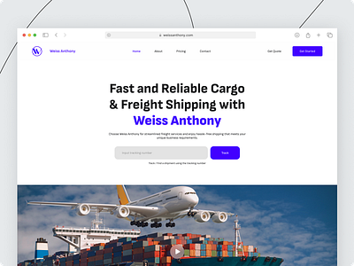 Weiss Anthony Shipping - Landing Page canada post cargo design dhl fedex freight job job finder jobs redesign shipment shipping tracking ui uiux ux web design website weiss weiss anthony