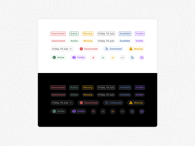 UI elements – badges & pills app badges chips dark dark mode design elements mode pills status ui