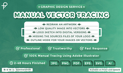 Manual Vector Tracing Service branding design graphic design illustration logo vector
