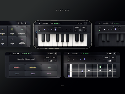 Chet App Redesign app dark app dark layout keys mobile app modern piano music music app musical app piano piano keyboard piano keys redesign ui user experience user interface ux
